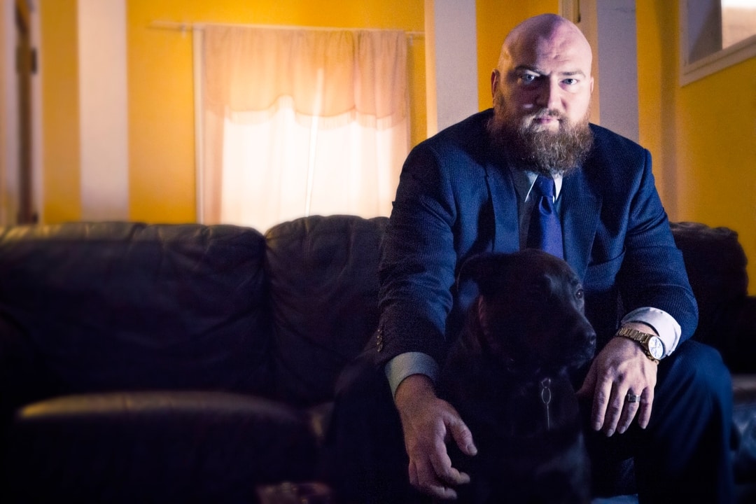 Adam Slate with dog